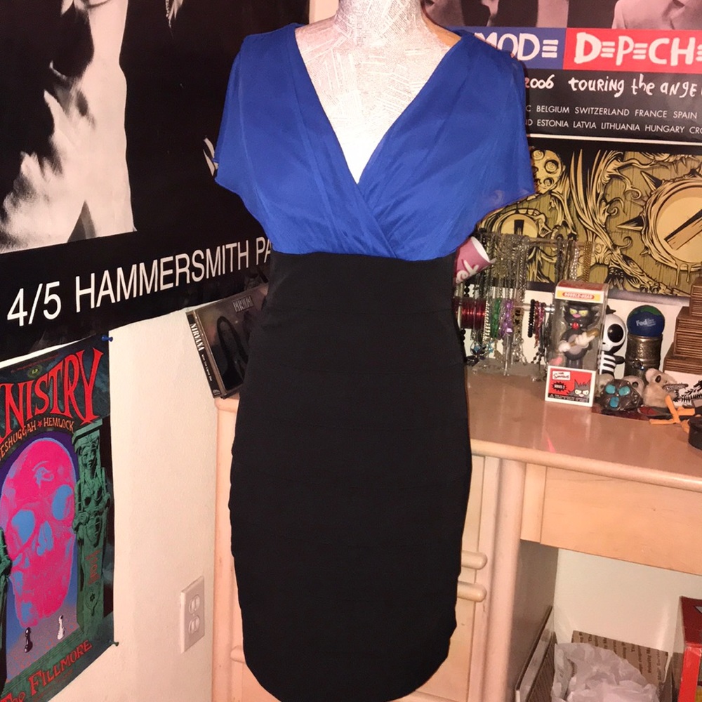 Black and blue dress